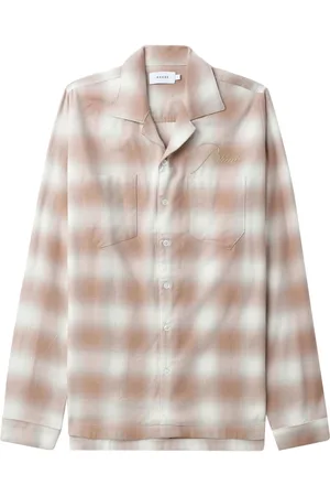 Rhude Logo-embroidered check-print shirt