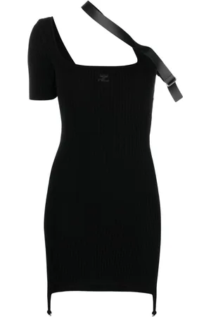 Courrèges Strap-detail asymmetric mini dress