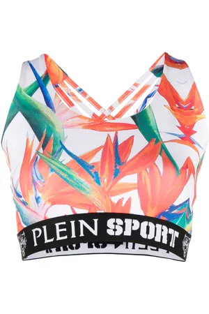Philipp Plein Botanical-print jogging bra