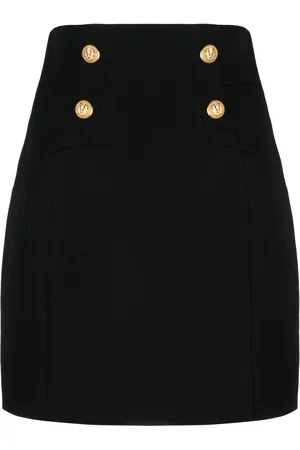 Balmain High-waisted wool miniskirt