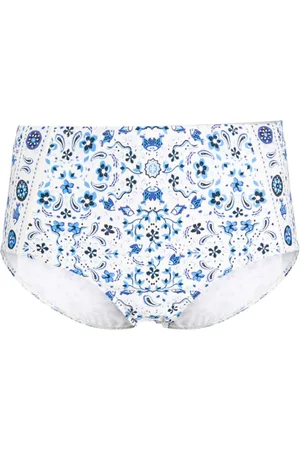 Tory Burch Graphic-print high-waisted bikini bottoms
