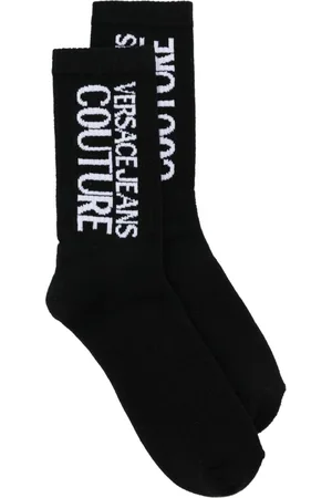 VERSACE Logo-print crew socks