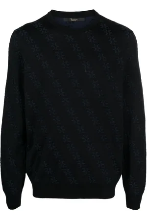 BILLIONAIRE Monogram-jacquard knitted jumper