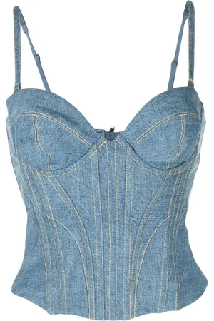 FLEUR DU MAL Denim bustier top