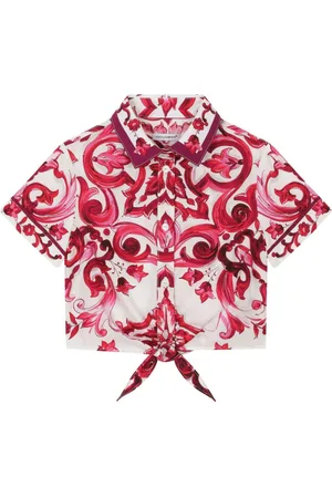 Dolce & Gabbana Majolica-print tie-waist shirt