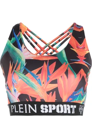 Philipp Plein Botanical-print jogging bra