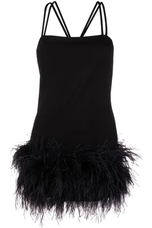 The Attico Feather-trim mini dress