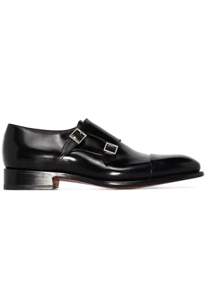 santoni Carter leather monk shoes