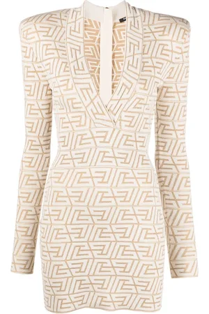 Balmain Monogram-jacquard mini dress