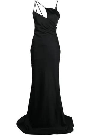 The Attico Melva satin long dress