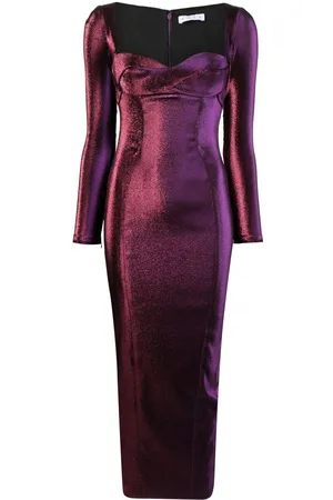 AREA Satin long-sleeved maxi dress
