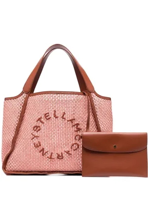 Stella McCartney Embroidered-logo woven tote bag