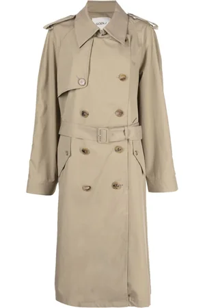 GOEN.J Contrast-panel double-breasted trench coat