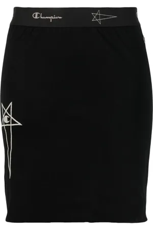 Rick Owens Elasticated logo-waistband skirt