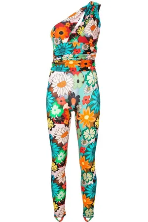 AMIR SLAMA Floral-print one-shoulder jumpsuit