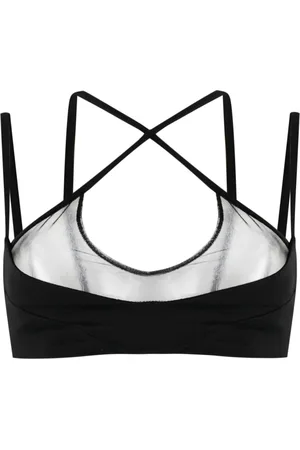The Attico Mesh-panel criss-cross bralette top