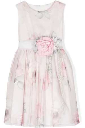 Mimilù Floral-applique sleeveless dress