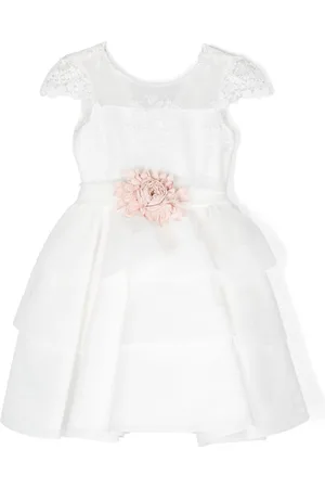 Mimilù Floral-applique tulle dress