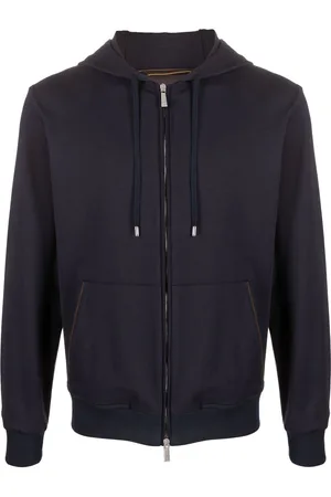 MOORER Drawstring zip-up hoodie