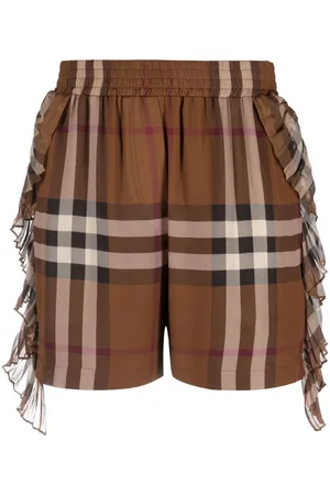 Burberry Check-print silk shorts