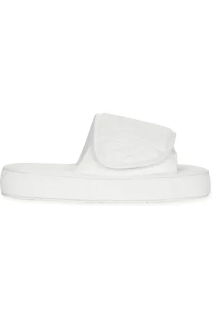 Dolce & Gabbana Embossed-logo touch-strap slippers