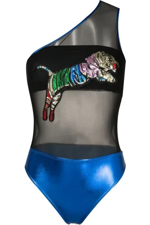 Brigitte Sequin-embellished one-shoulder swimsuit
