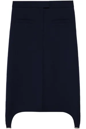 Courrèges Suspenders midi twill skirt