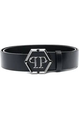 Philipp Plein Logo-lettering leather belt