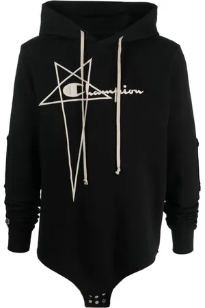 Rick Owens Logo-embroidery cotton hoodie