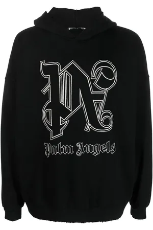 Palm Angels Logo-embroidered cotton hoodie