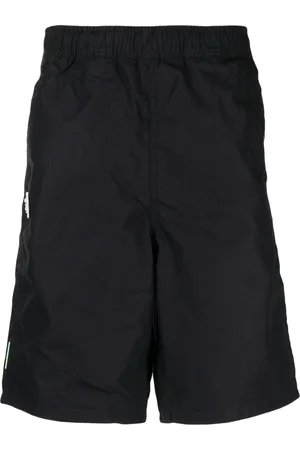 A Bathing Ape Logo-embroidered cotton track shorts