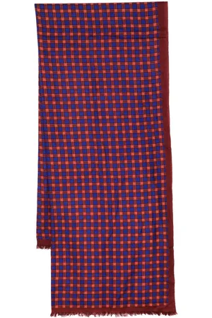 N.PEAL Checked cashmere scarf