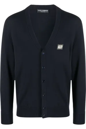 Dolce & Gabbana Logo-plaque virgin wool-blend cardigan