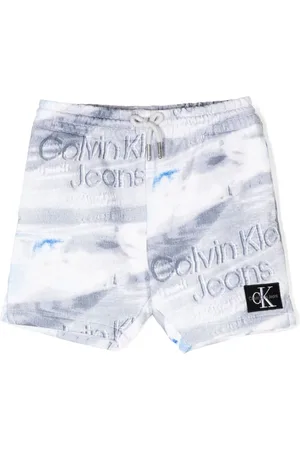 Calvin Klein Graphic-print logo-patch shorts