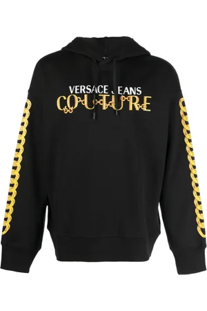 VERSACE Logo-print cotton hoodie