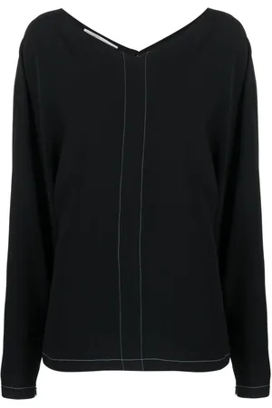 Stella McCartney Stitched V-neck long-sleeve blouse