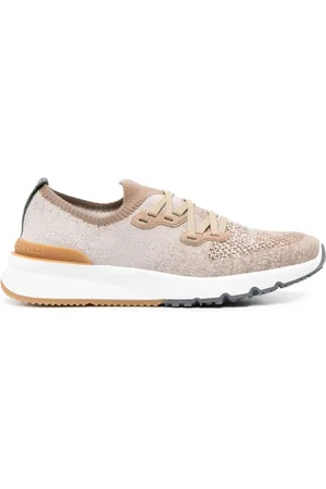 Brunello Cucinelli Mesh-panel lace-up sneakers