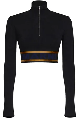 Marni Logo-underband cropped jumper