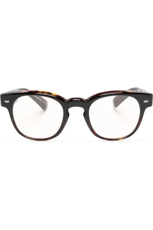 Oliver Peoples Tortoiseshell-effect round-frame glasses