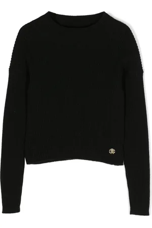 Roberto Cavalli Logo-plaque ribbed sweatshirt