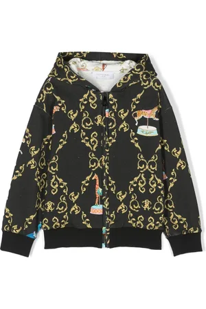 Roberto Cavalli Graphic-print zip-up hoodie