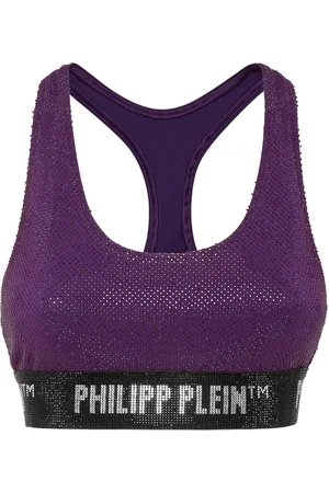 Philipp Plein Rhinestone-embellished racerback bra