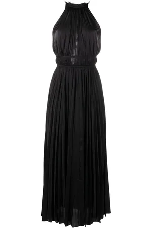 Maje Pleated satin maxi dress