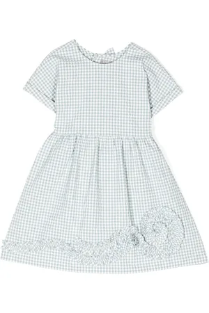 Il gufo Appliqué-detail check-pattern dress