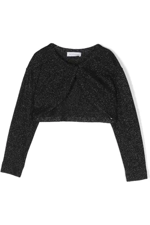 MONNALISA Intarsia-knit cropped cardigan