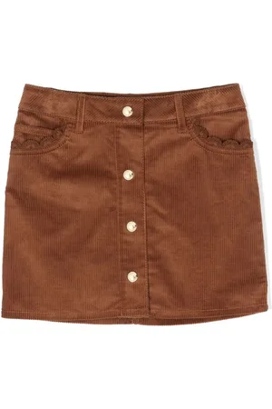 Chloé Scallop-detail corduroy skirt