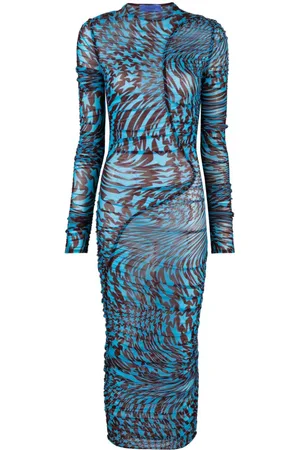 MUGLER Star-print ruched dress