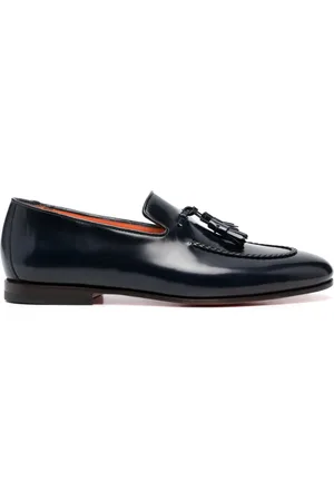 santoni Tassel-embellished leather loafers