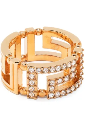 VERSACE Greca crystal-embellished ring
