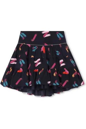 Lanvin Logo-print tiered full skirt